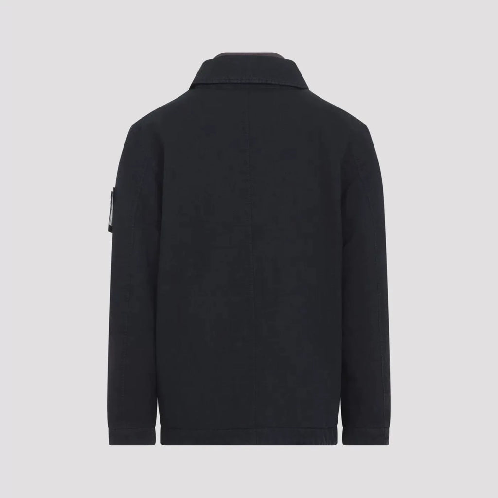 STONE ISLAND Men's Lined Collar Zip Jacket in Blue