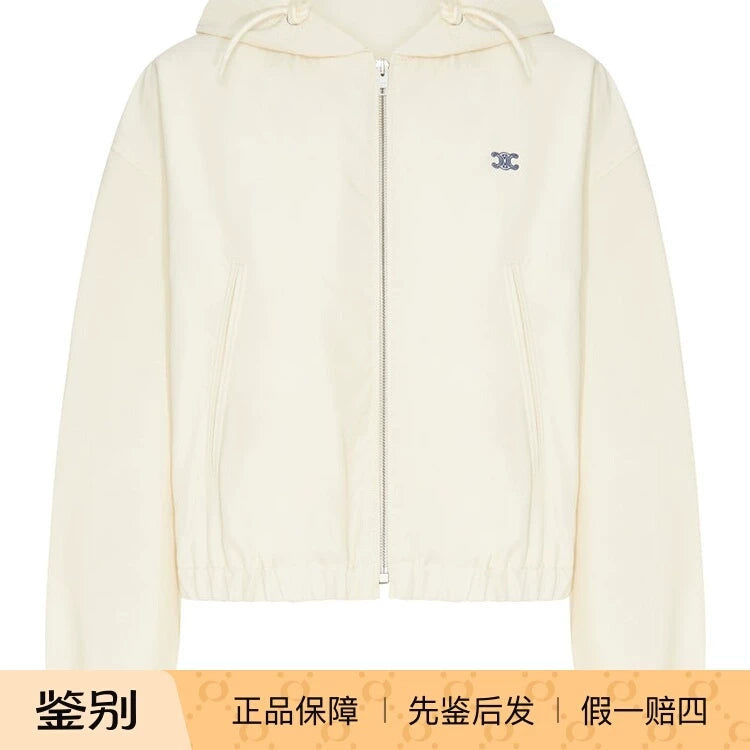 Celine Women's Logo Coat in White