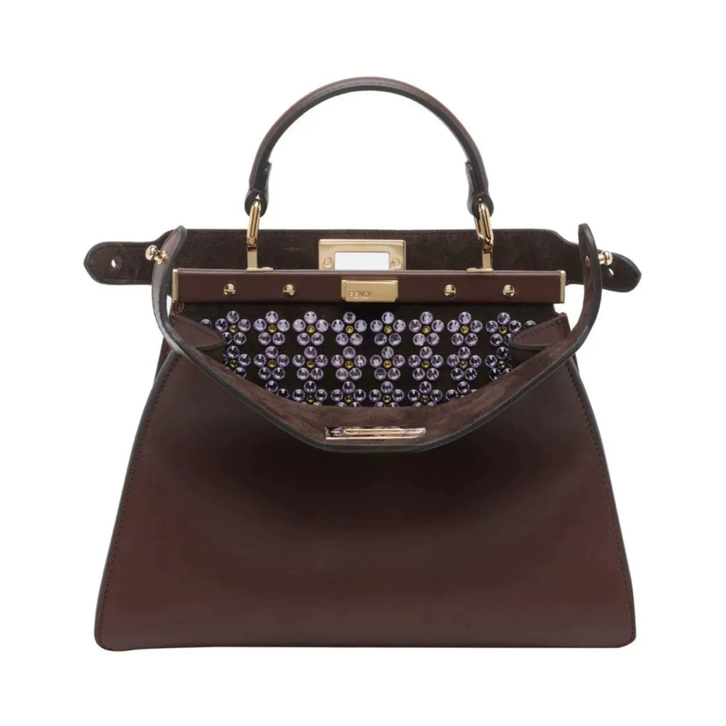 Fendi Women's Peekaboo Small Shoulder Bag in Brown