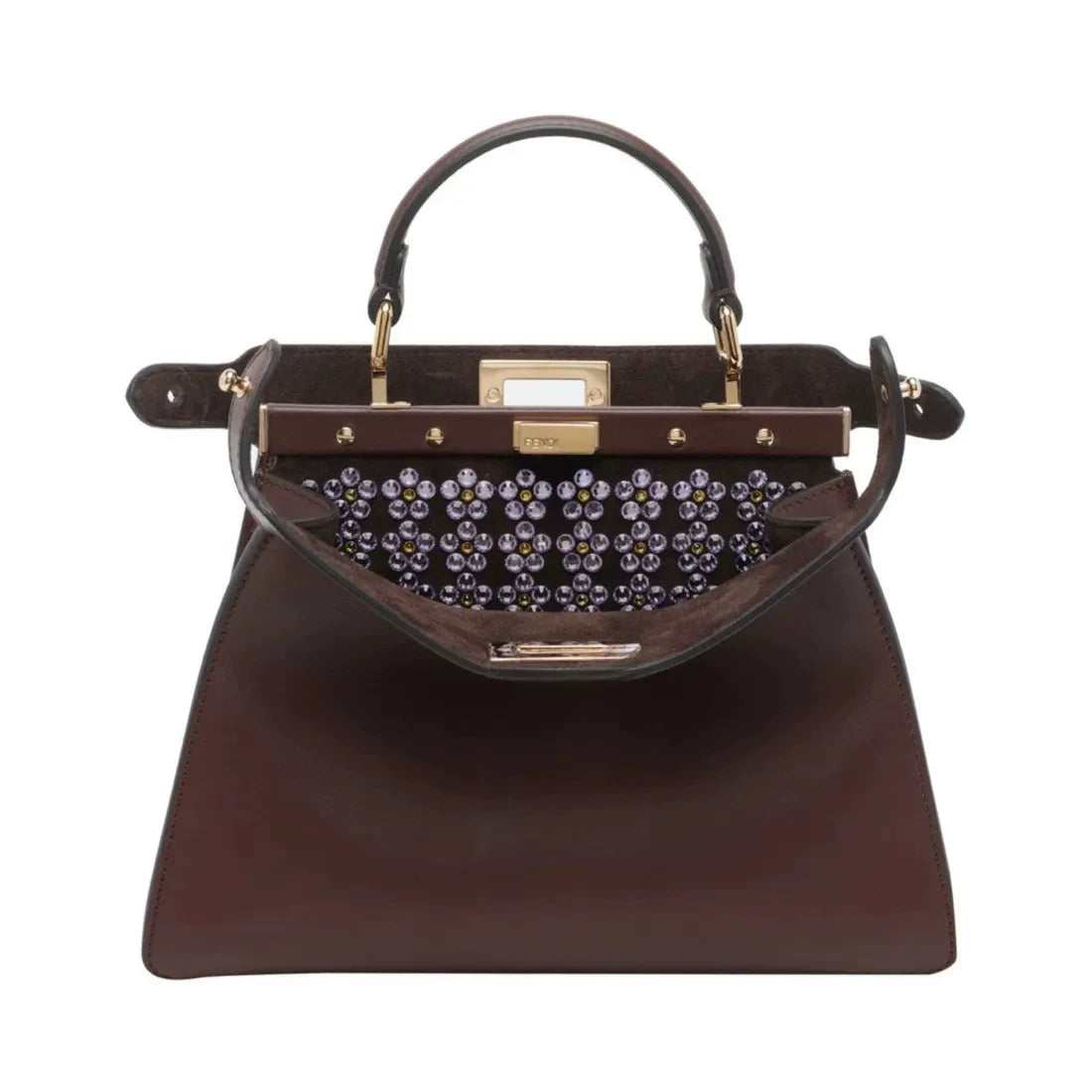 Fendi Women's Peekaboo Small Shoulder Bag in Brown