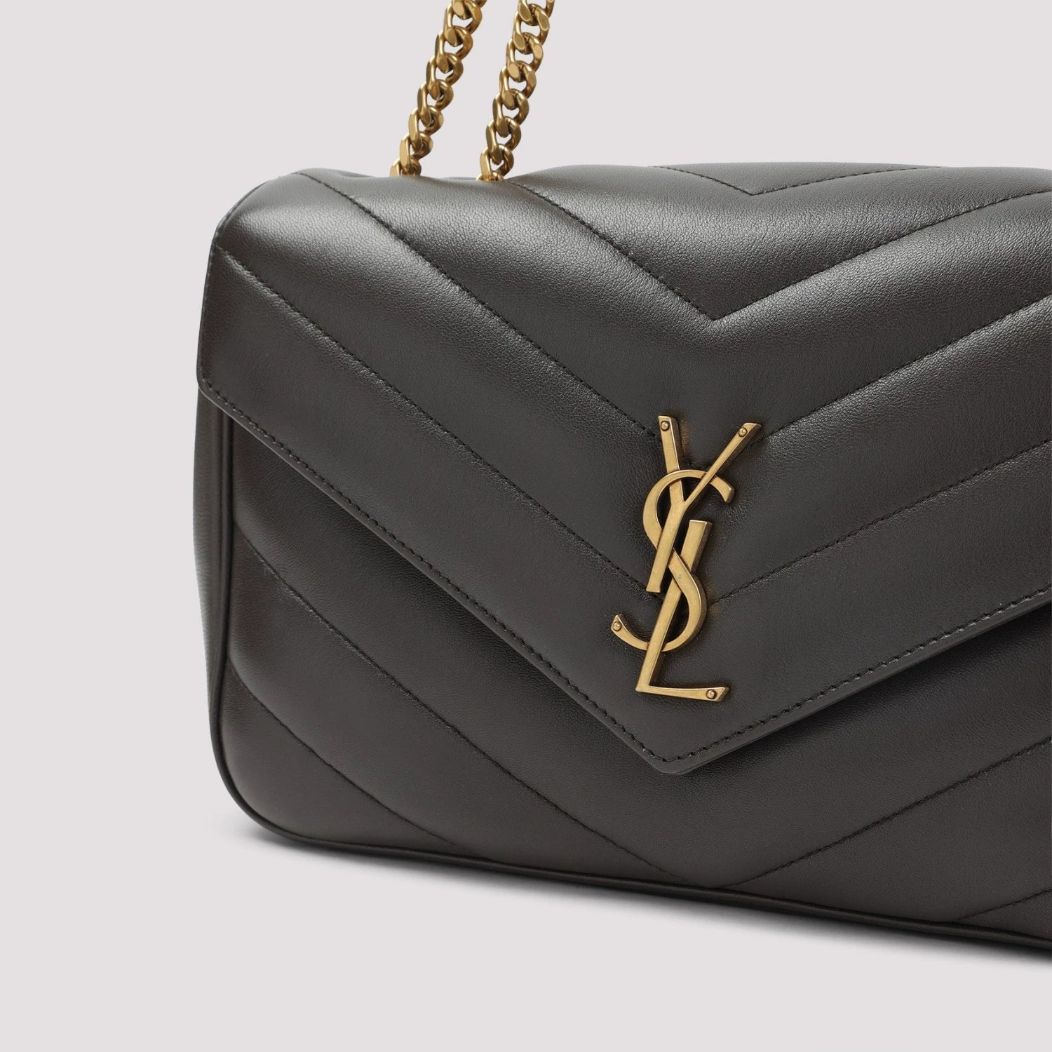 Saint Laurent YSL Loulou Medium Shoulder Bag in Grey