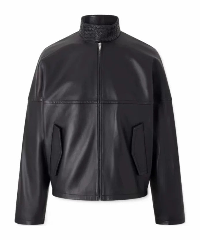 Bottega Veneta Men's Leather Jacket in Black