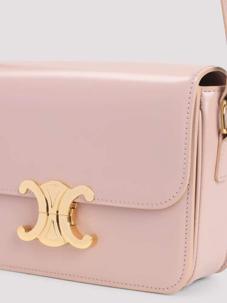 Celine Women's Teen Triomphe Small Shoulder Bag in Soft Peach
