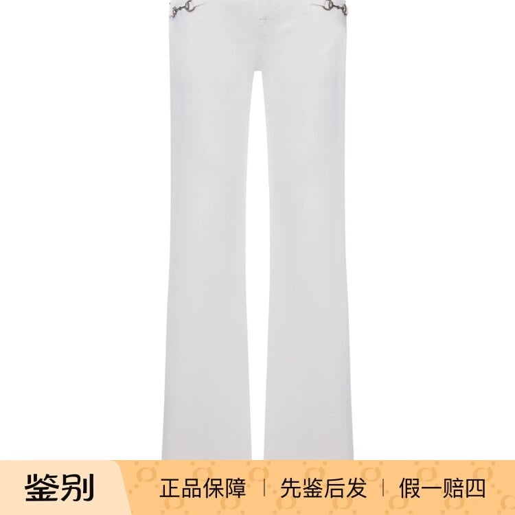 Gucci Women's Horsebit Jeans in White