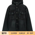 BALENCIAGA Men's Washed Denim Jacket in Blue