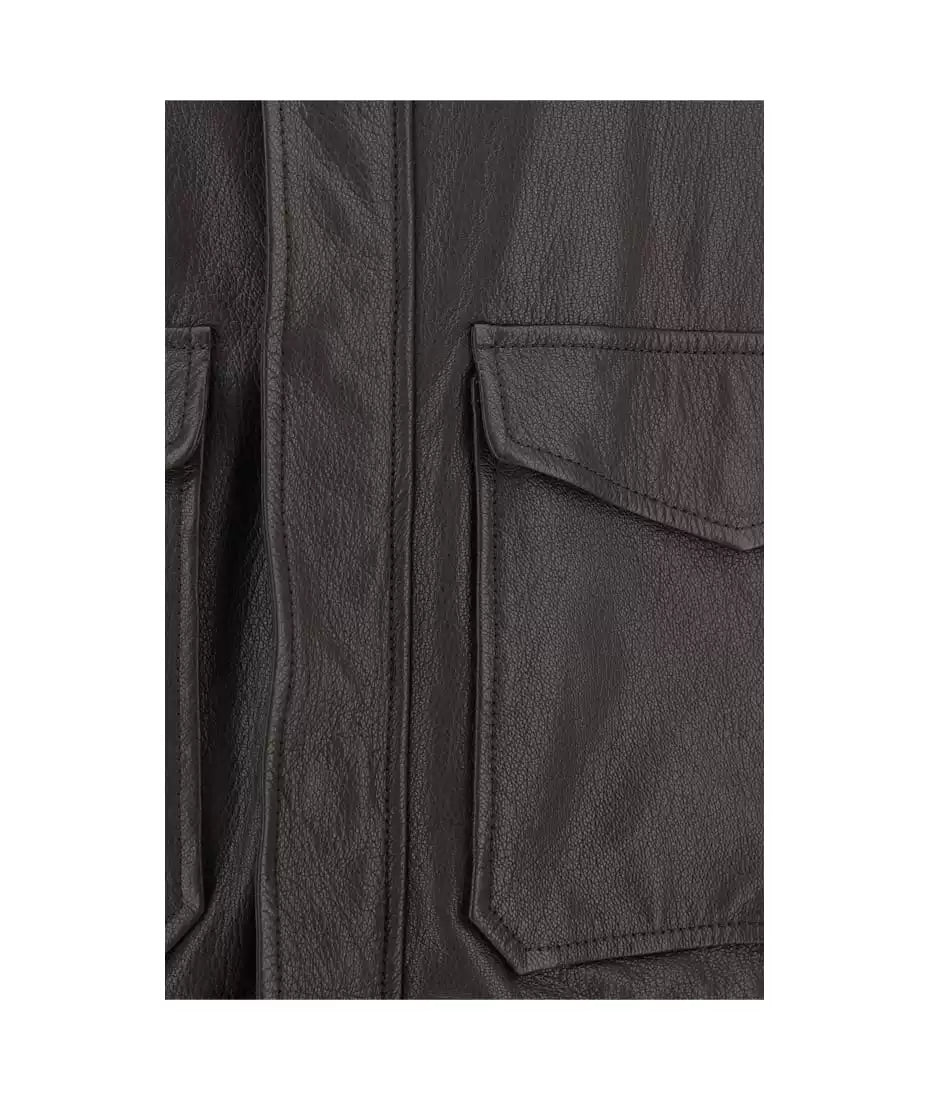 Brunello Cucinelli Men's Leather Jacket in Brown