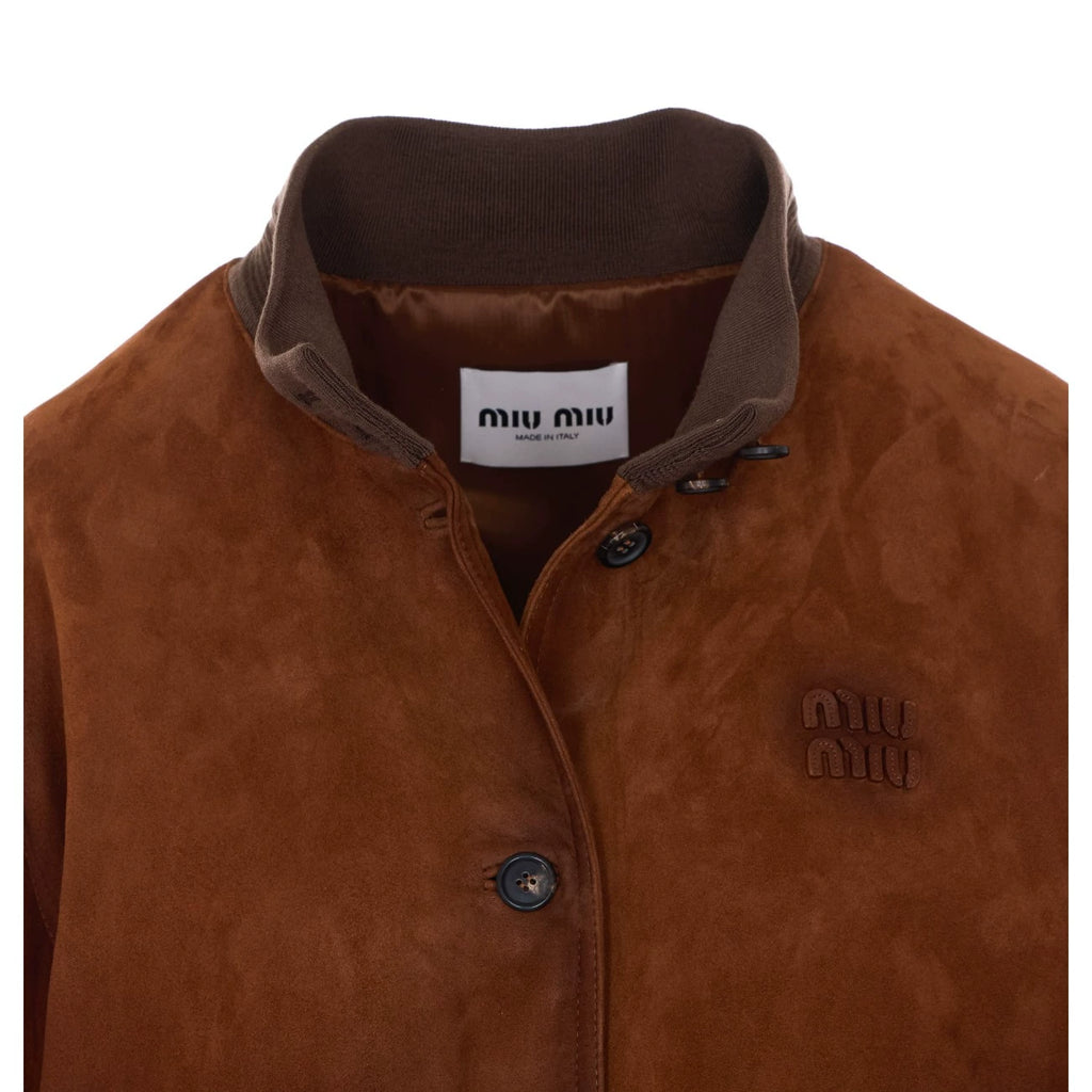 Miu Miu Women's Leather Jacket in Brown