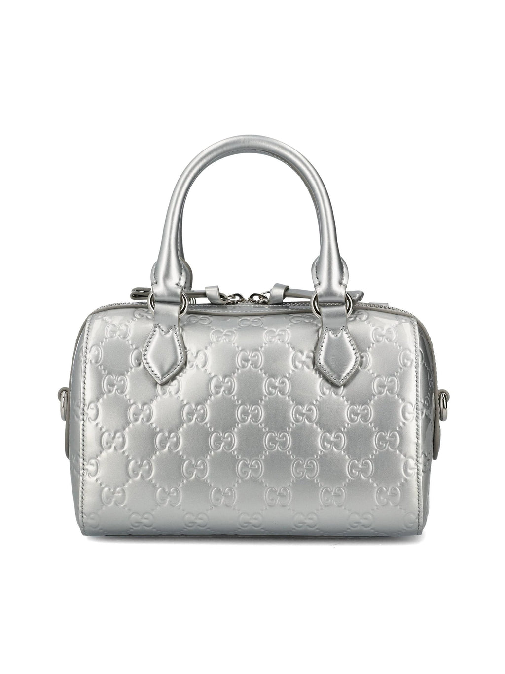 Gucci Women's Emblem Small Shoulder Bag in Silver