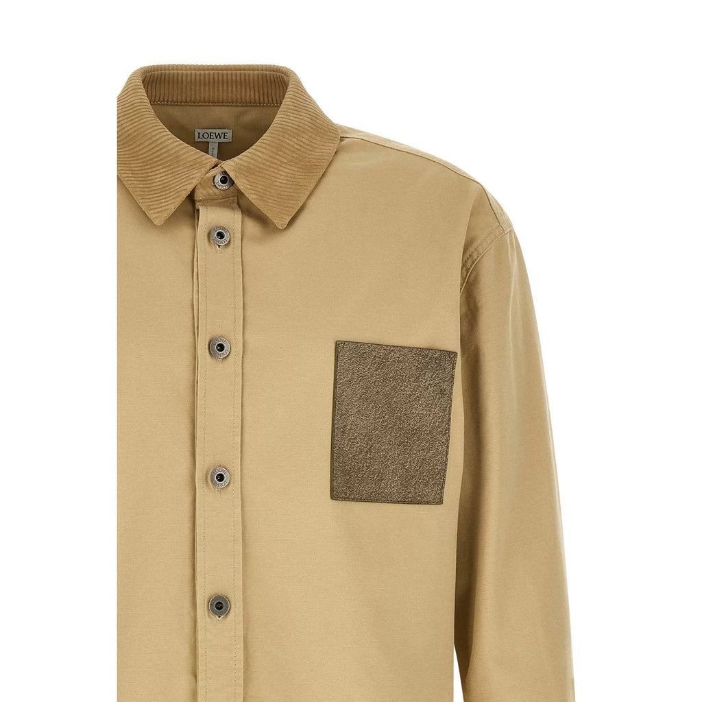 LOEWE Men's Anagram Shirt Jacket in Beige