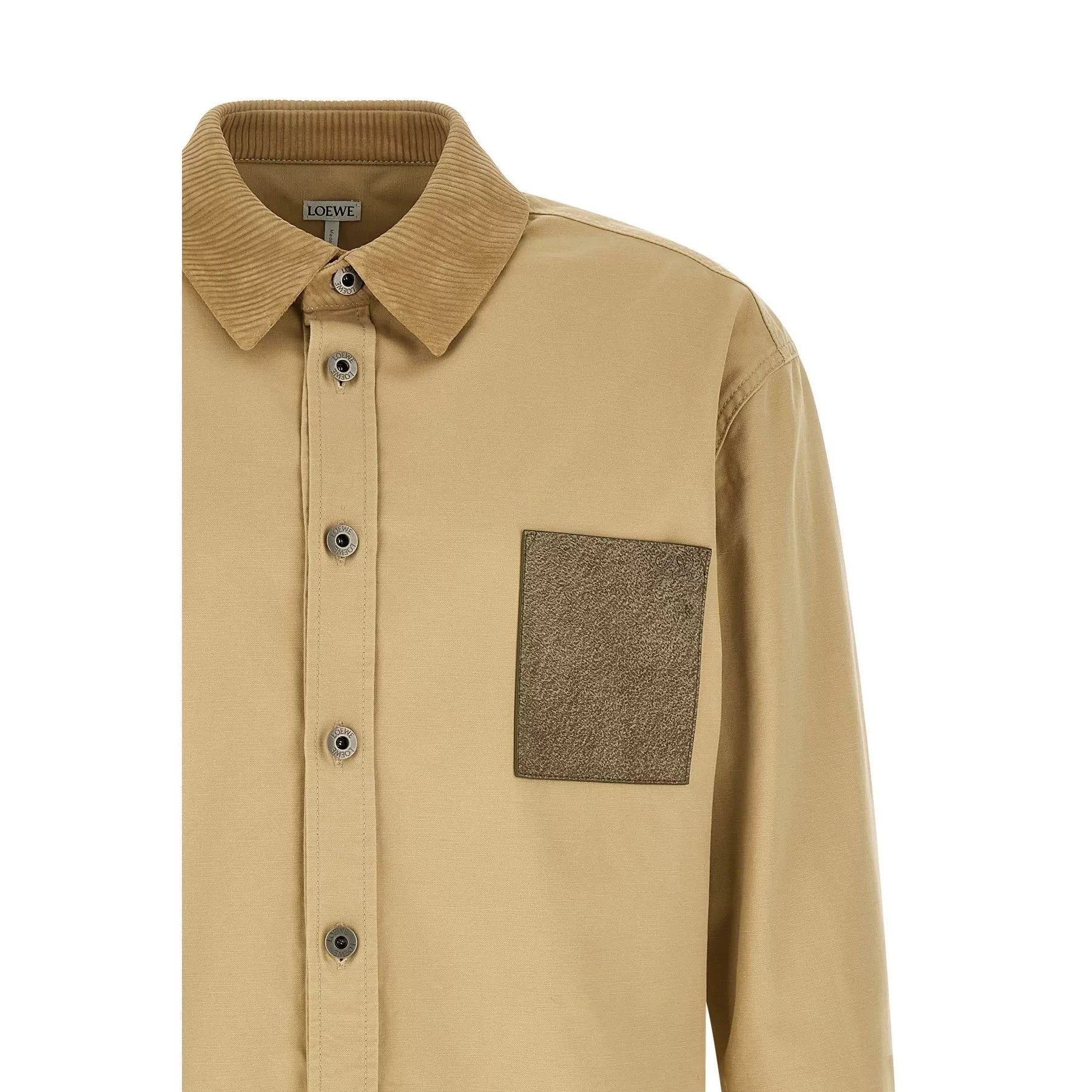 LOEWE Men's Anagram Shirt Jacket in Beige