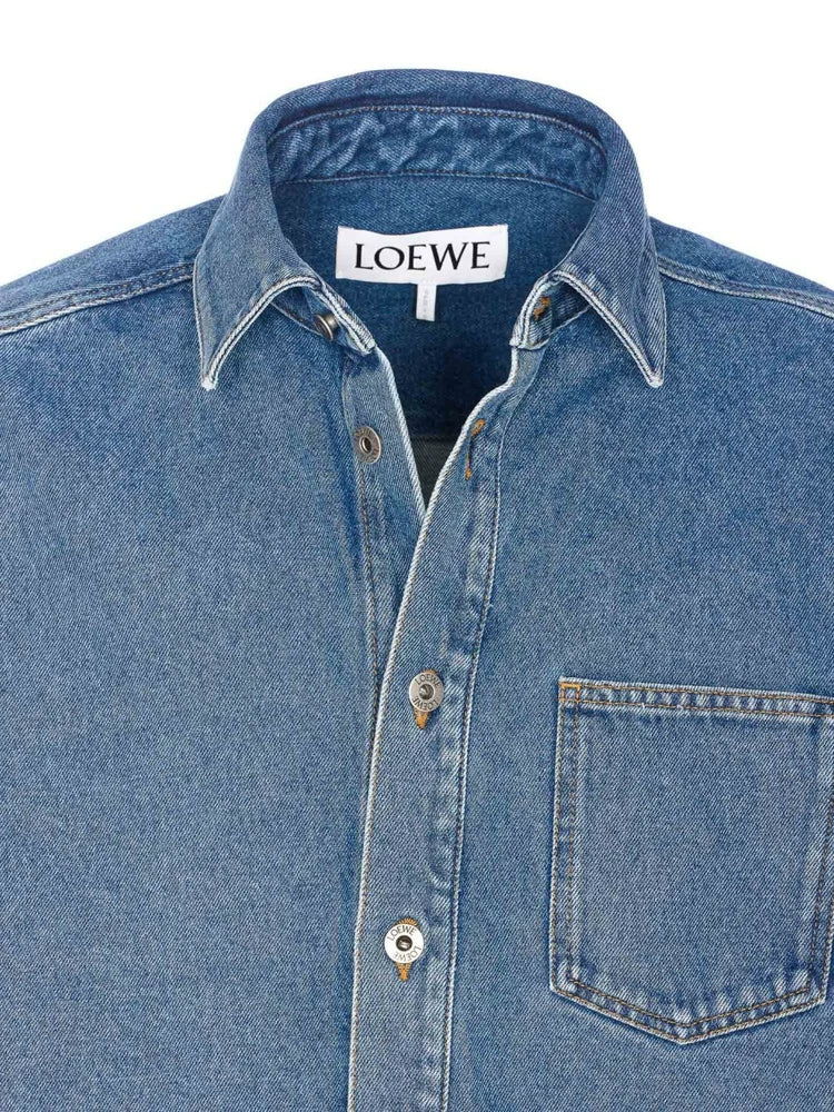Loewe Men's Anagram Shirt in Blue