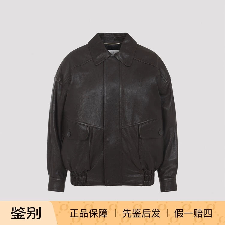 Ysl Women's Saint Laurent Leather Jacket in Brown