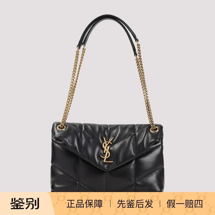 Saint Laurent Women's YSL Puffer Toy Small Bag in Gold