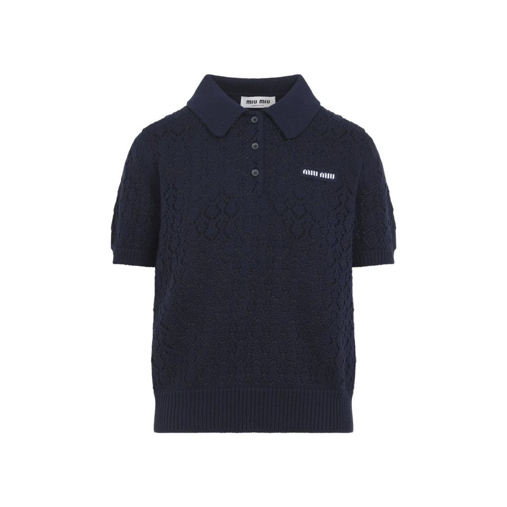 Miu Miu Women's Polo Polo Shirt in Blue