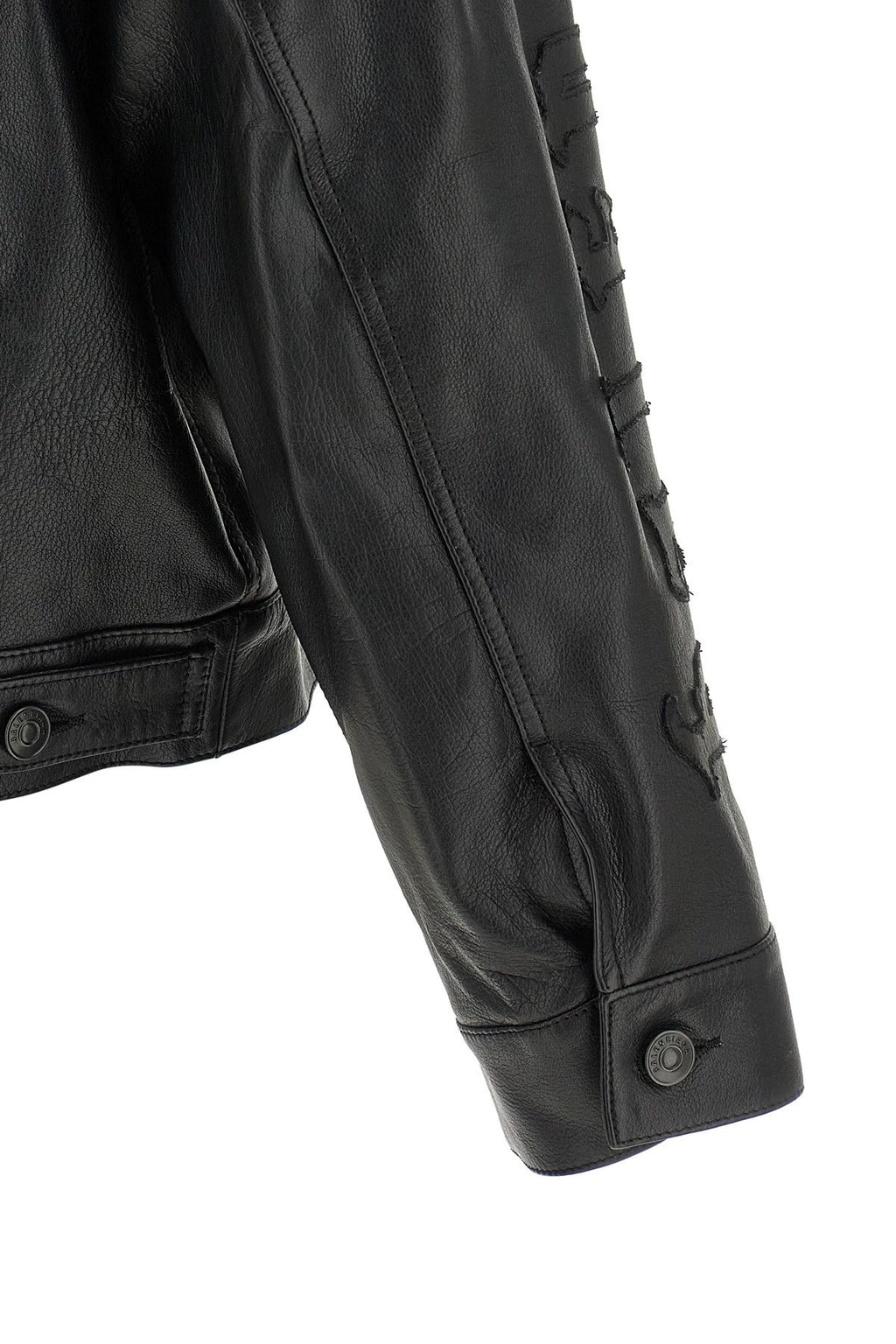 Balenciaga Men's Leather Jacket in Black
