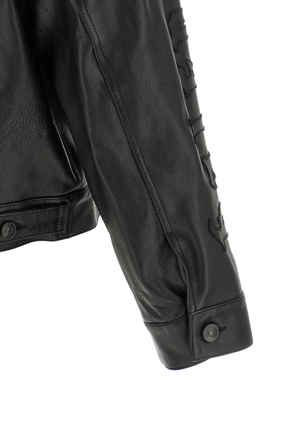 Balenciaga Men's Leather Jacket in Black