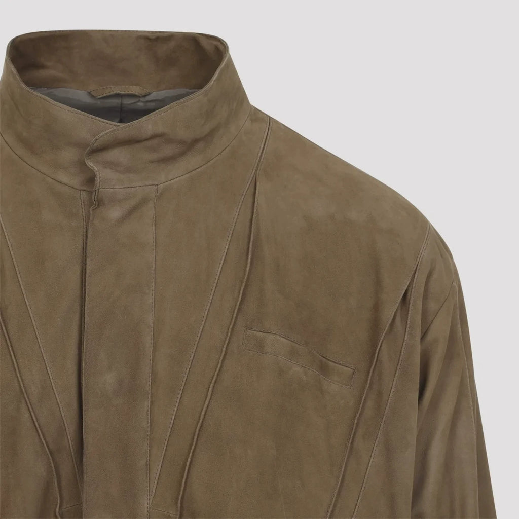 Giorgio Armani Men's Leather Jacket in Brown