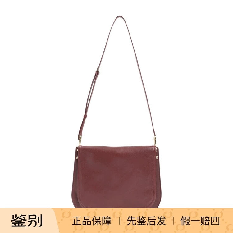 Celine Women's Besace Medium Shoulder Bag in Burgundy