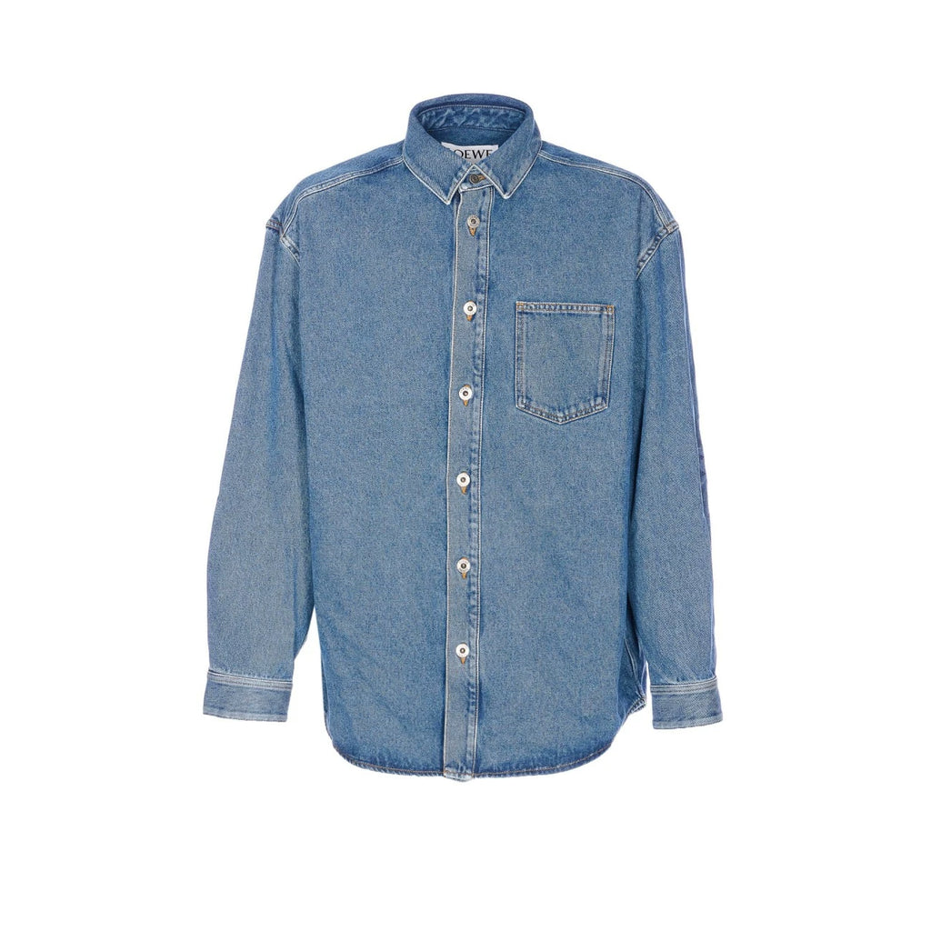Loewe Men's Anagram Shirt in Blue
