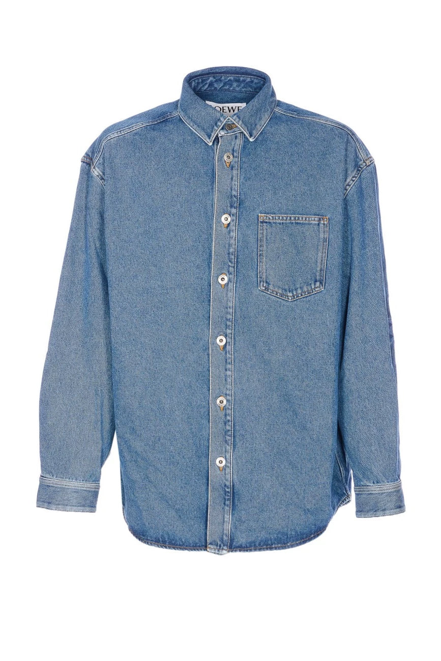 Loewe Men's Anagram Shirt in Blue