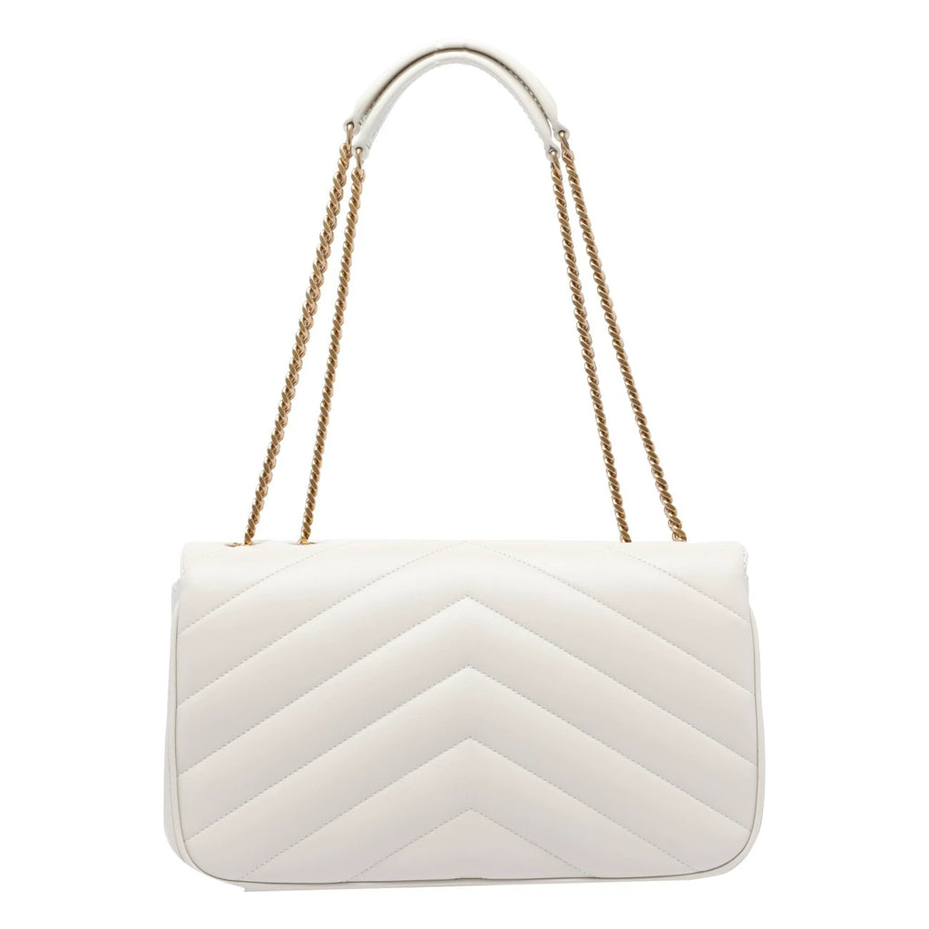 Saint Laurent YSL Loulou Medium Bag in White