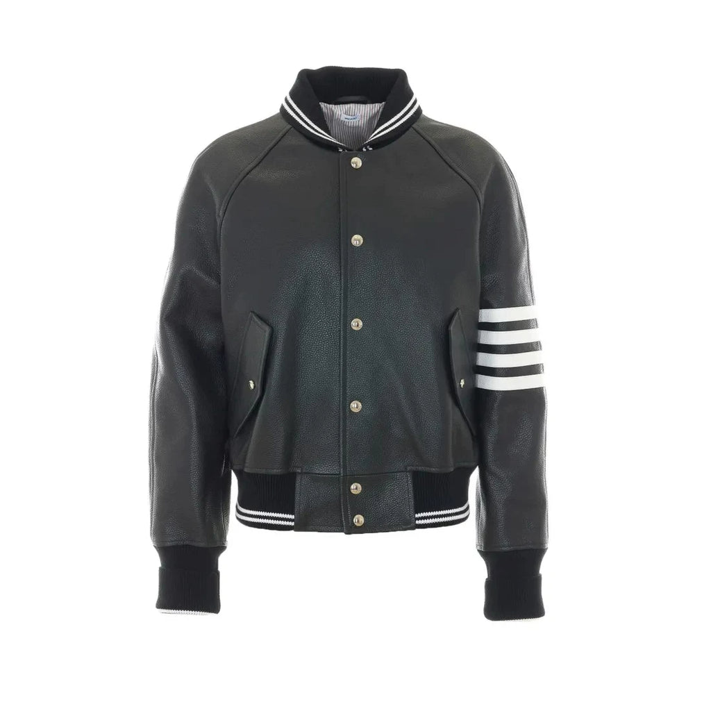 Thom Browne Men's Leather Jacket in Black