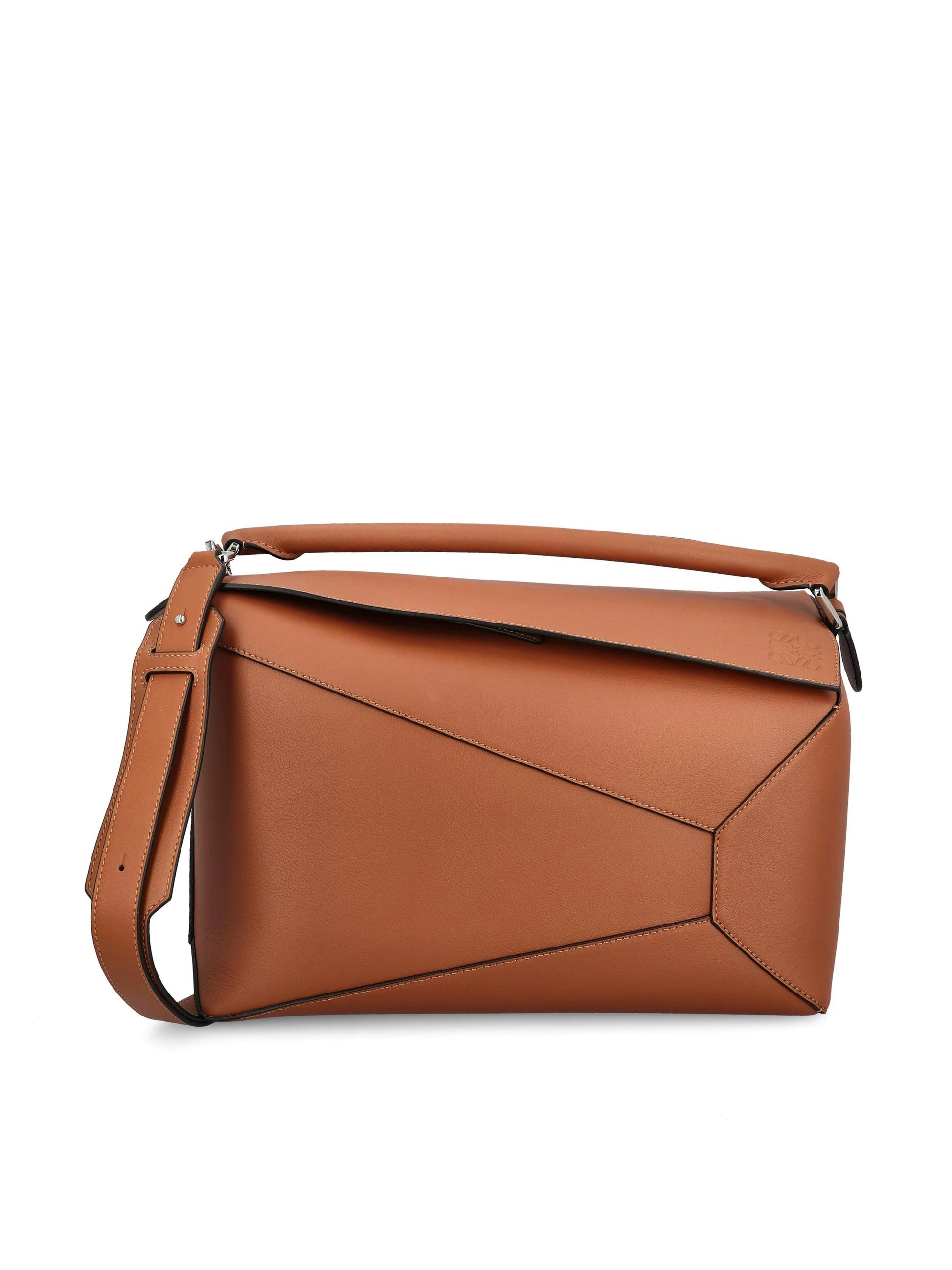 Loewe Men's Puzzle Large Shoulder Bag in Brown