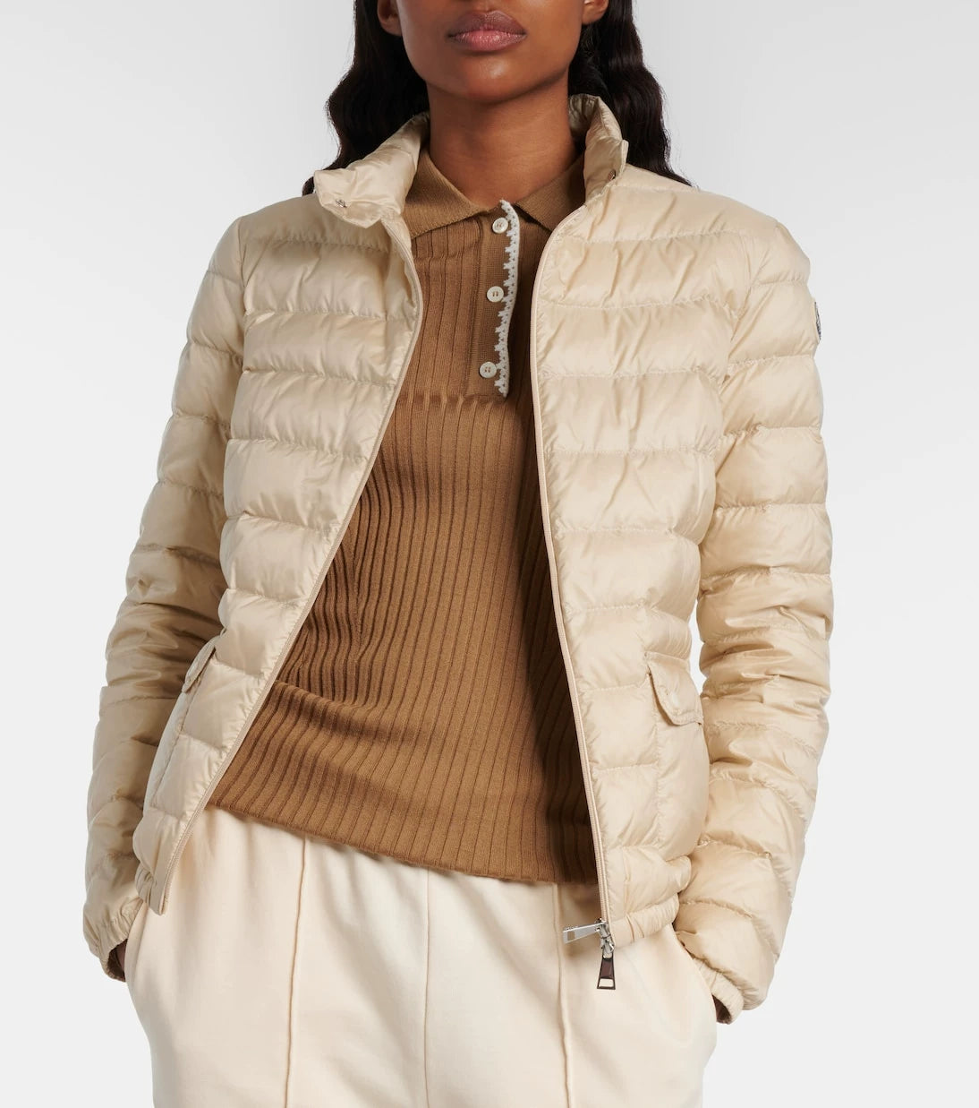 Moncler Women's Lans Down Jacket in Beige