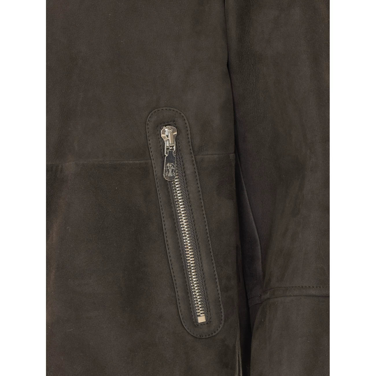 Brunello Cucinelli Men's Leather Jacket in Grey