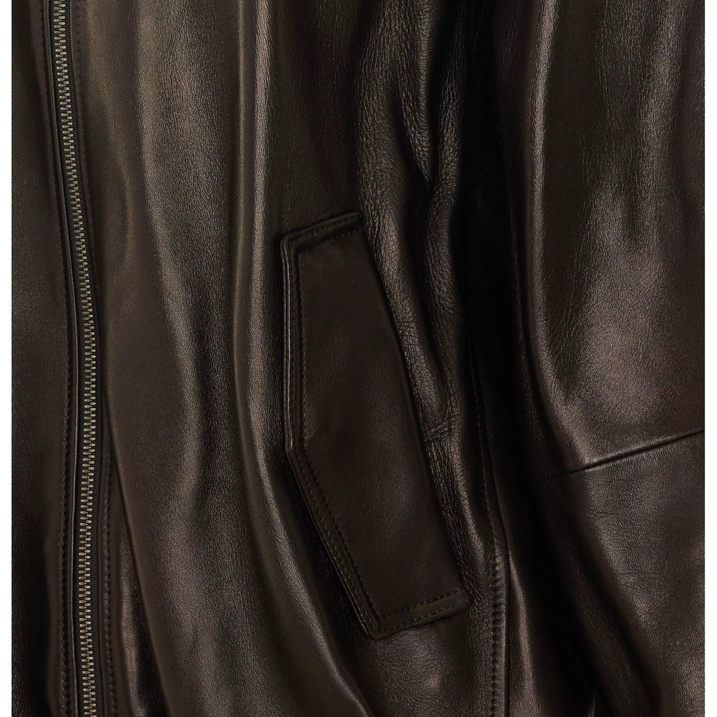 Brunello Cucinelli Women's Leather Jacket in Black