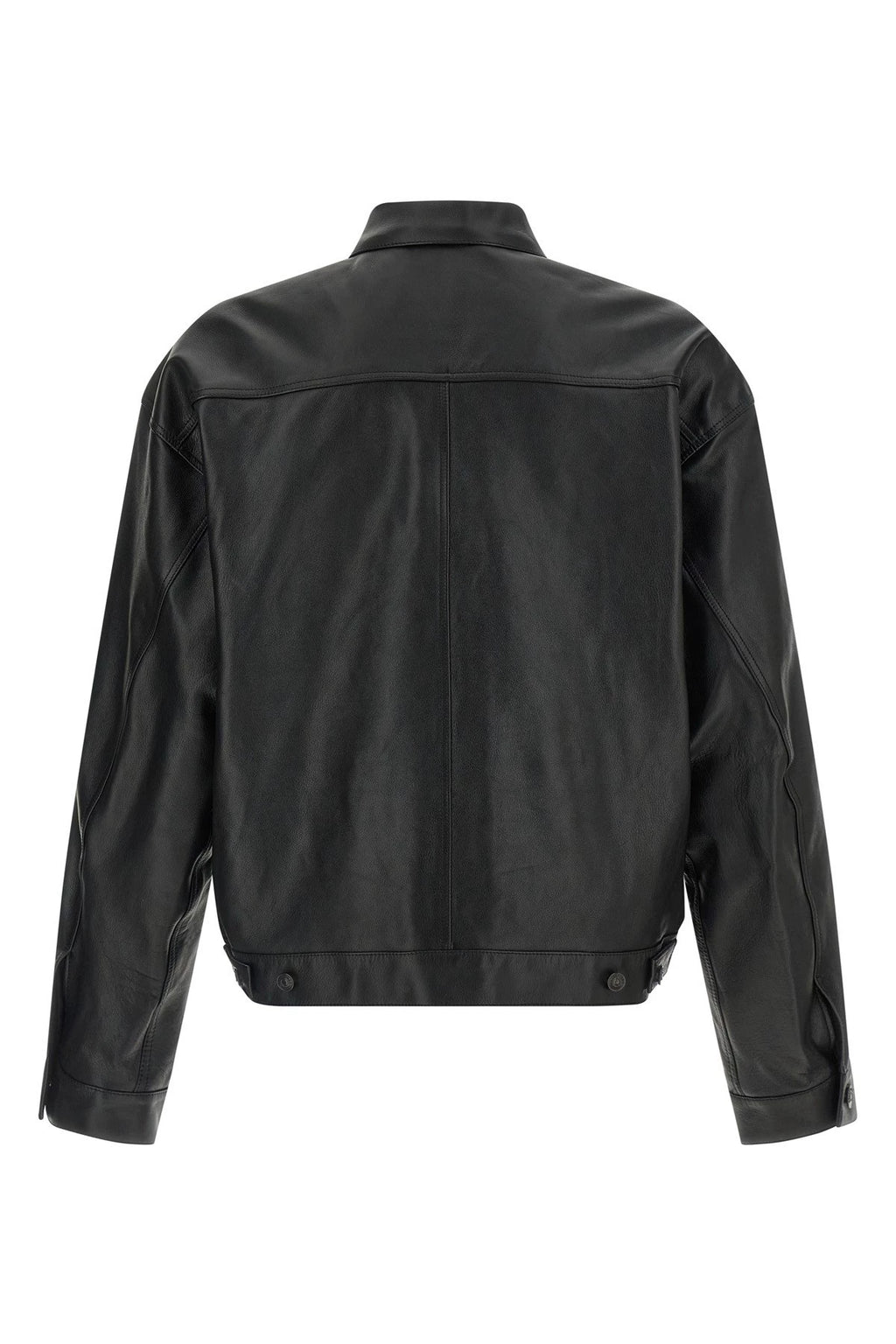 Balenciaga Men's Leather Jacket in Black