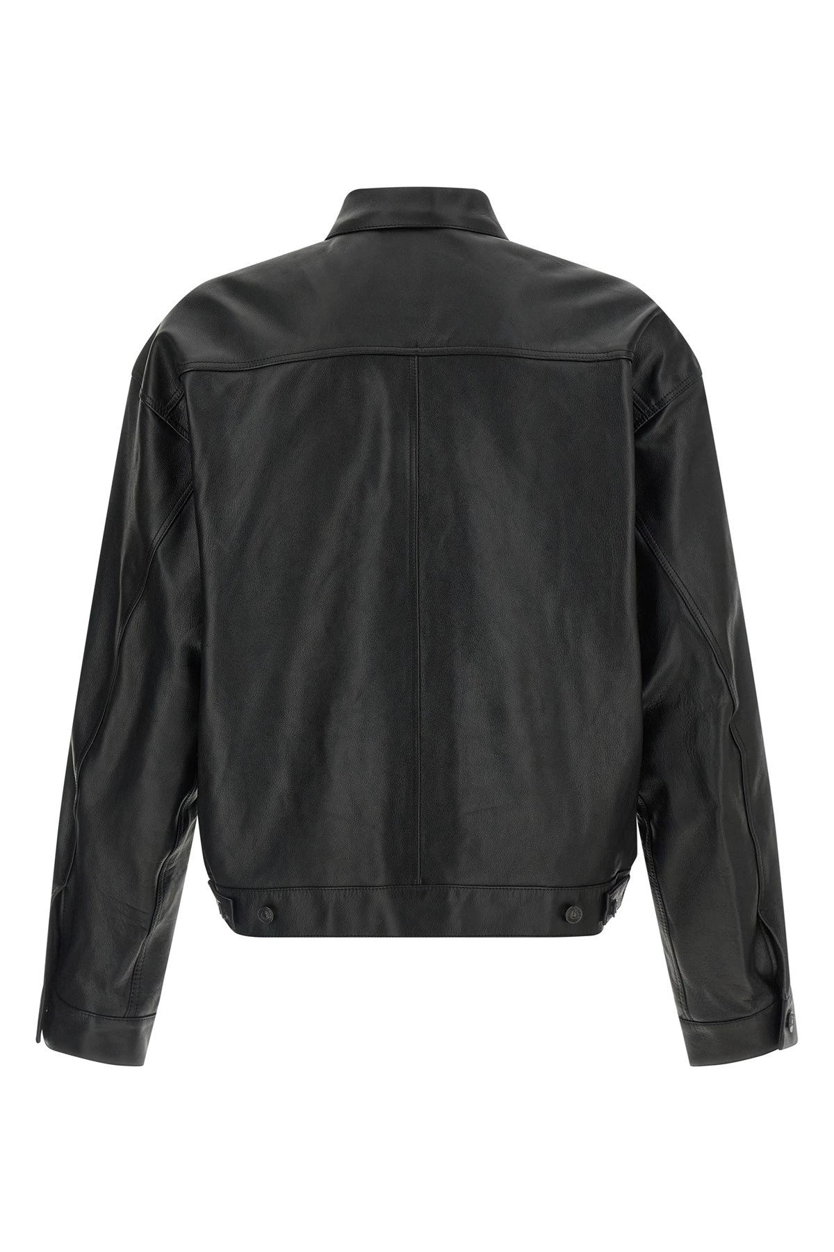 Balenciaga Men's Leather Jacket in Black
