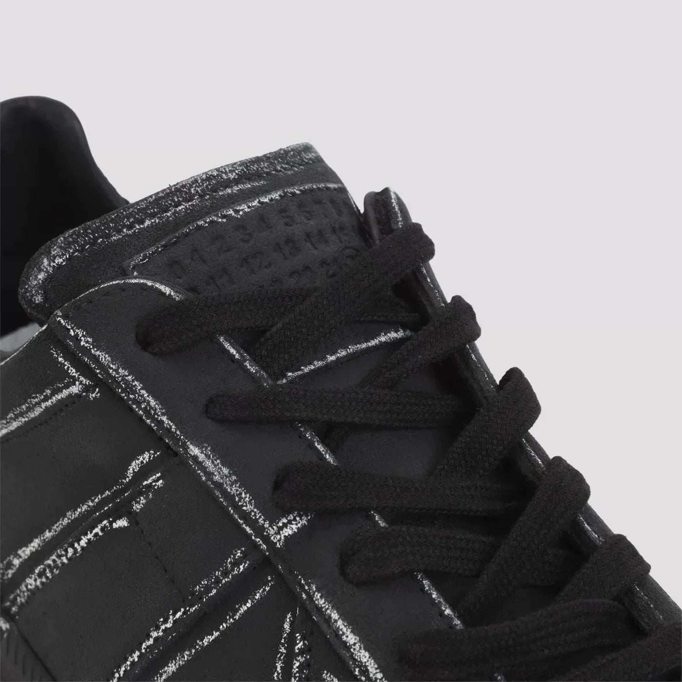 MAISON MARGIELA Men's Replica Leather Sneakers in Black