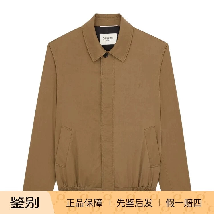 Saint Laurent Men's YSL Jacket in Grey