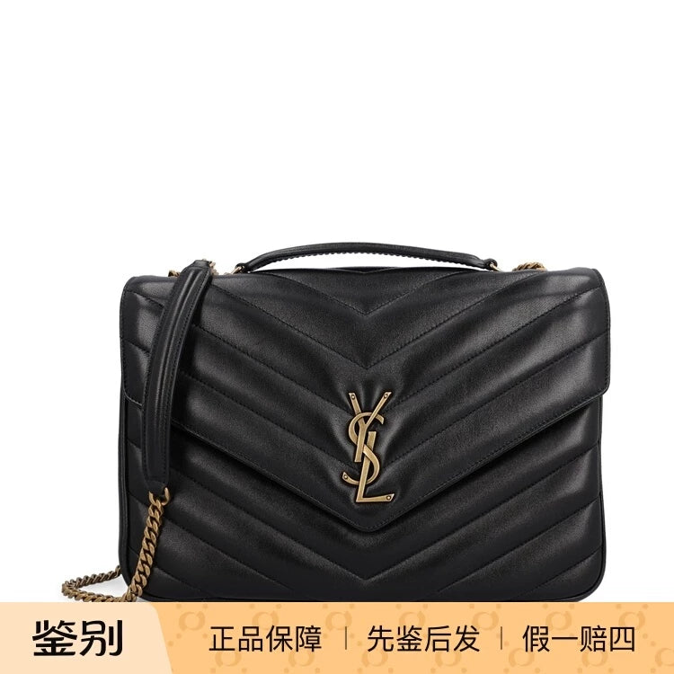 Saint Laurent Women's Saint Laurent YSL Loulou Large Bag in Black