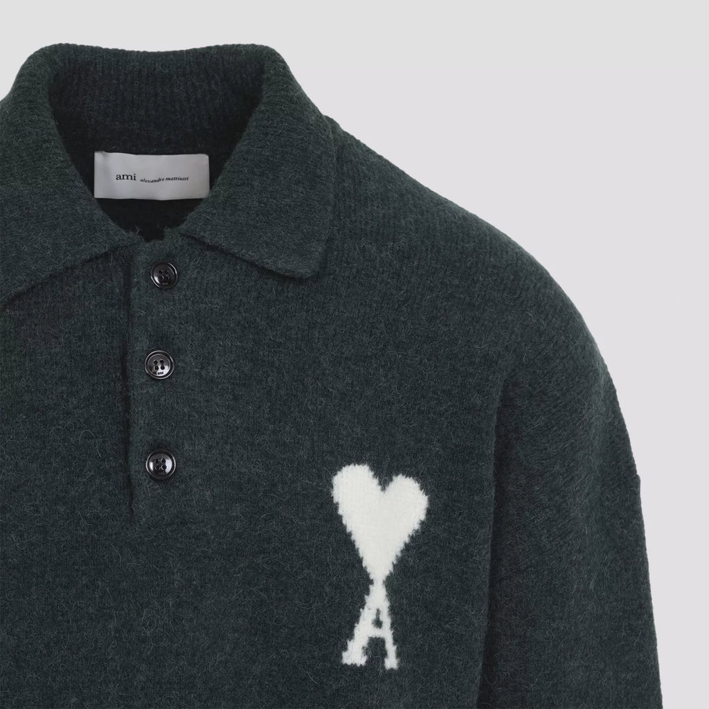 Ami Alexandre Mattiussi Ami Paris Adc Polo Shirt in Green