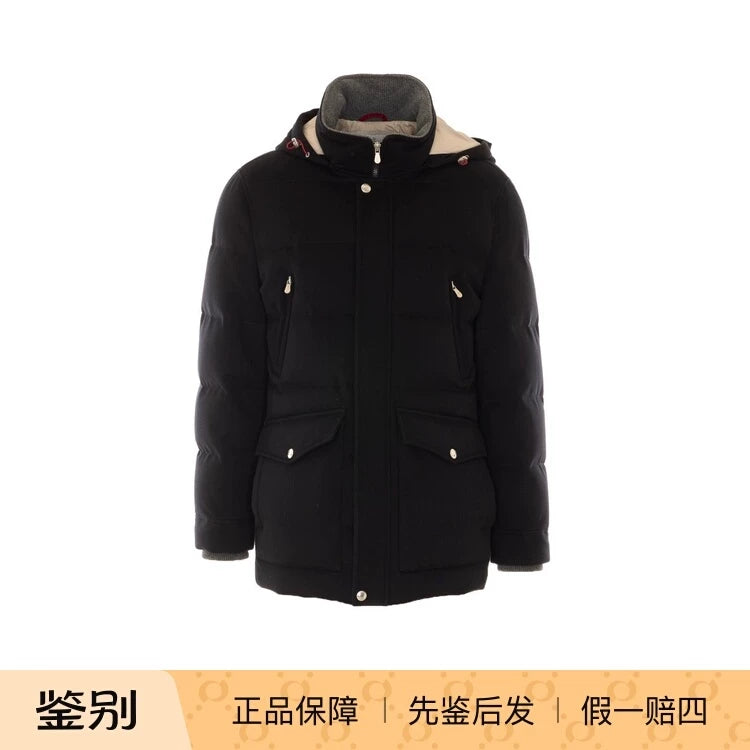 Brunello Cucinelli Men's Down Jacket in Black