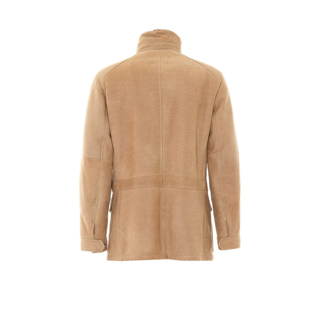 Brunello Cucinelli Men's Leather Jacket in Beige