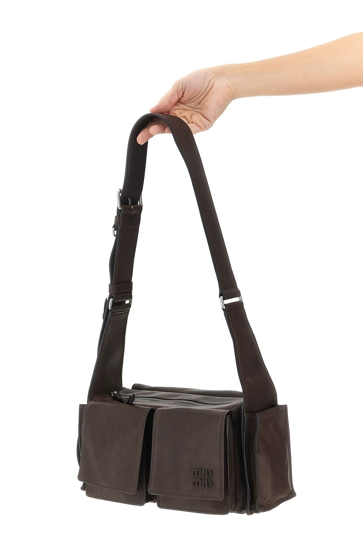 Miu Miu Utilitaire Small Shoulder Bag in Brown