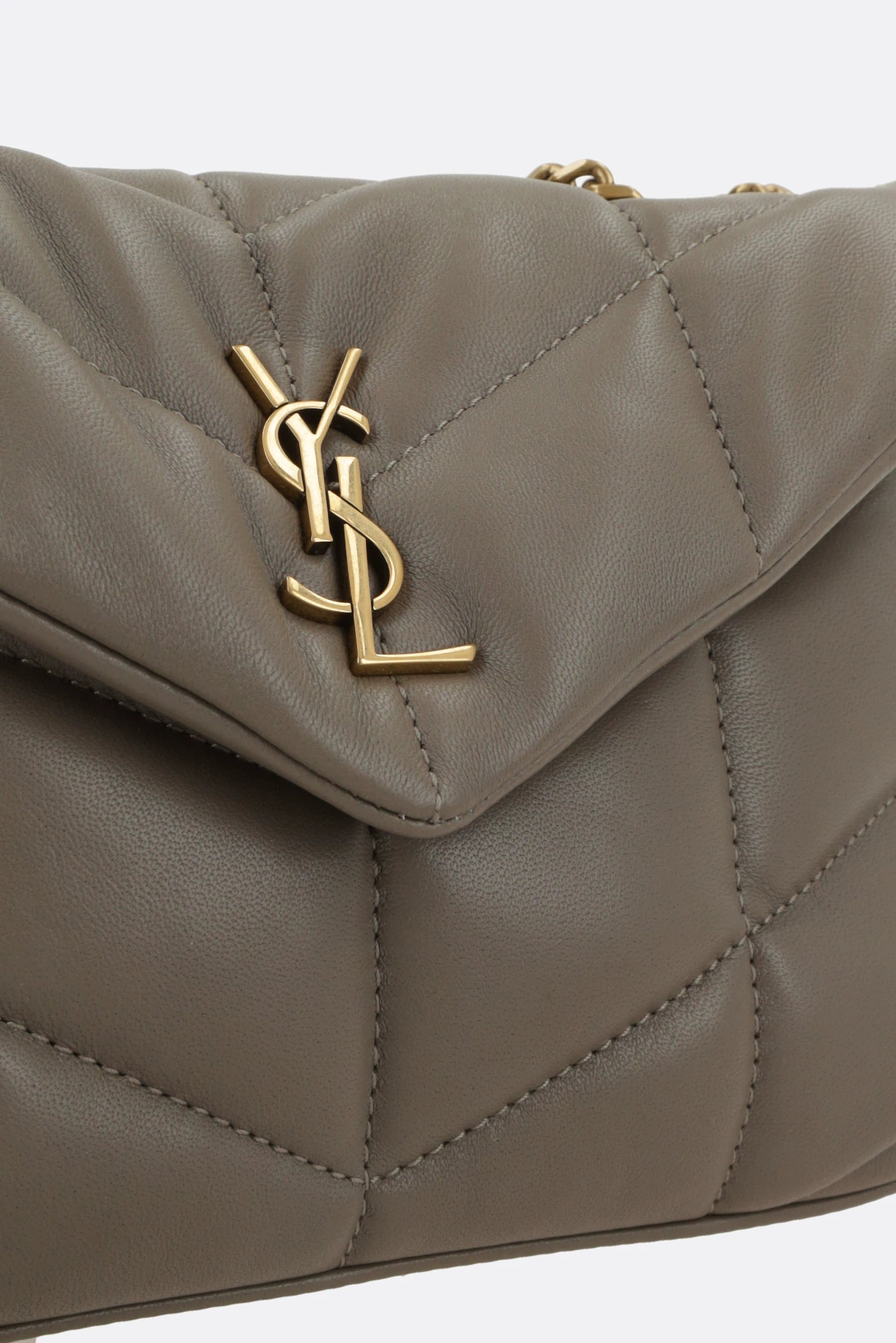Saint Laurent YSL Puffer Toy Mini Bag in Grey