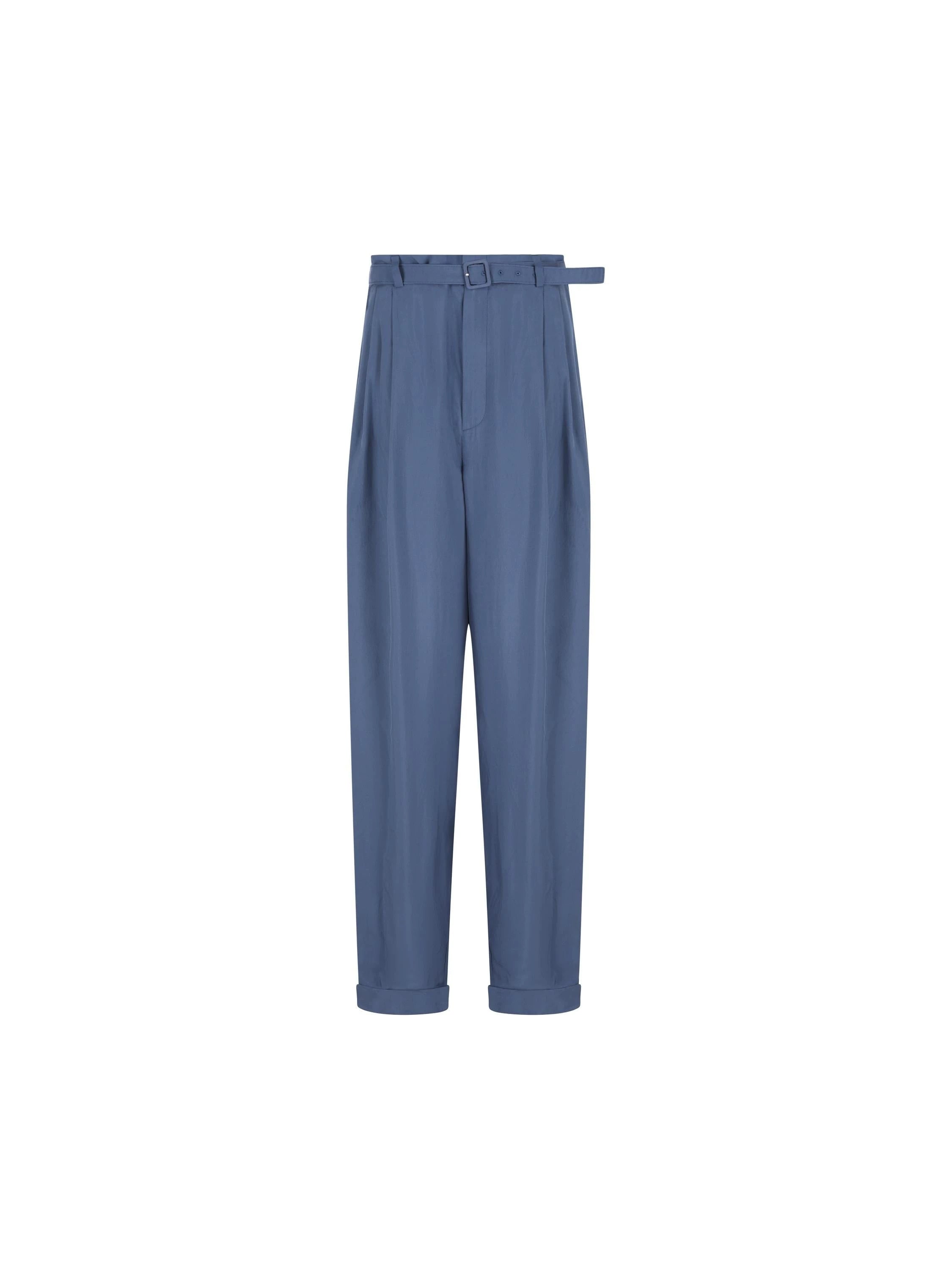 Saint Laurent Men's Ysl Pants in Blue