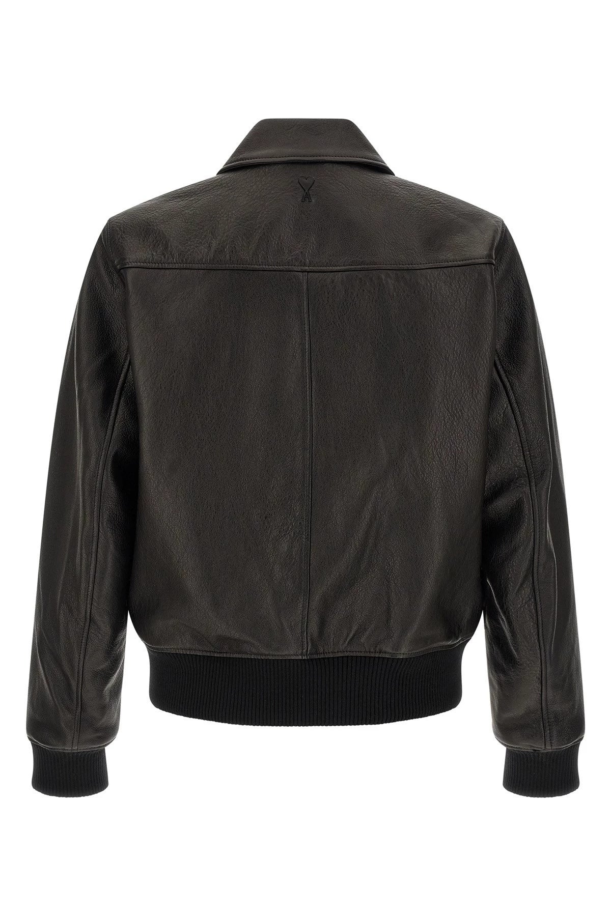 Ami Paris Men's Leather Jacket in Black