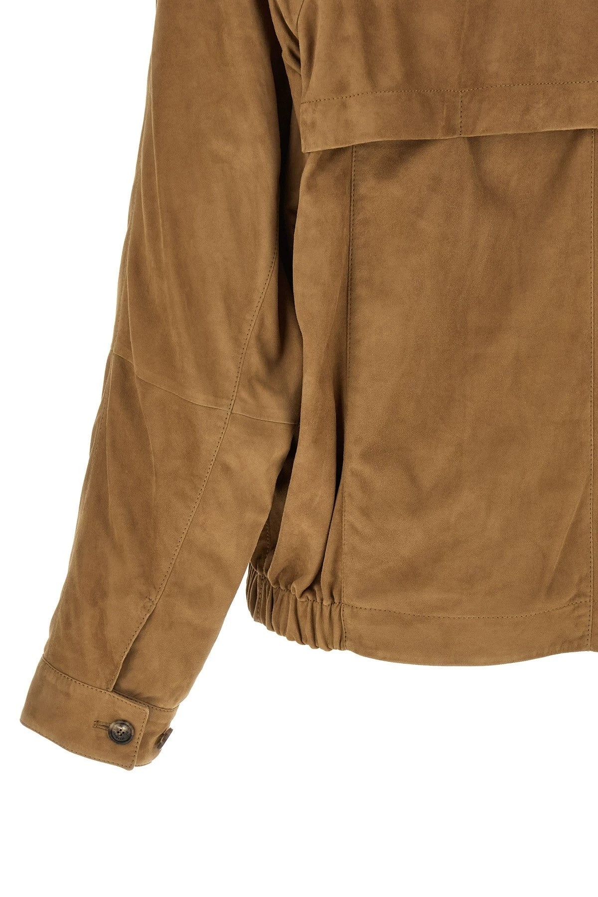 Brunello Cucinelli Men's Leather Jacket in Brown