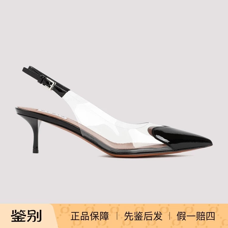 Alaia Slingback Pvc Heels in Black