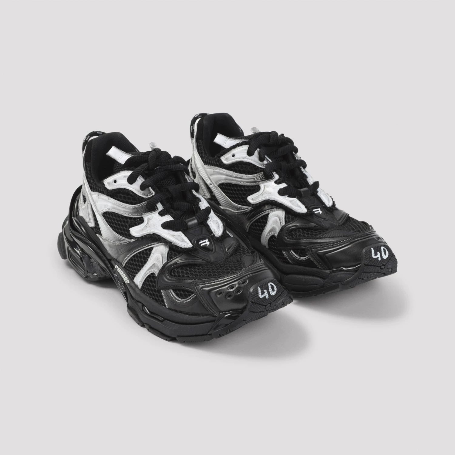 Balenciaga Men's Runner 2 Sneakers in Black