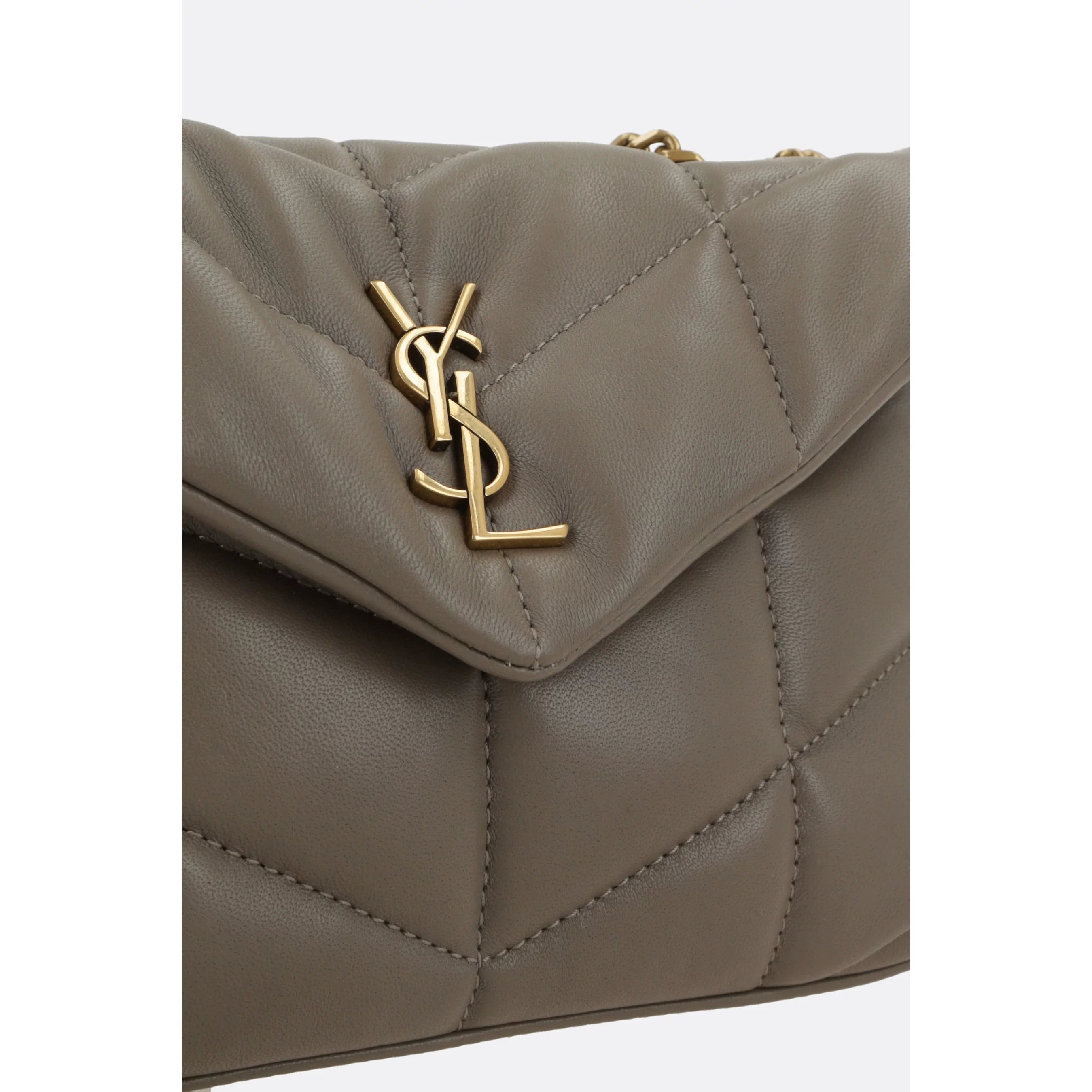 Saint Laurent YSL Puffer Toy Mini Bag in Grey
