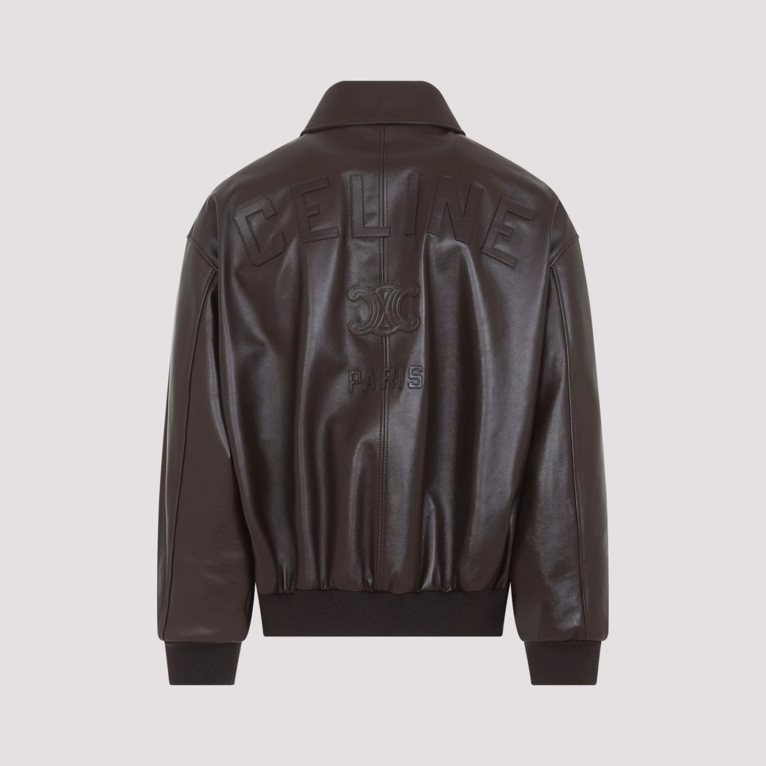 Celine Men's Leather Jacket in Brown