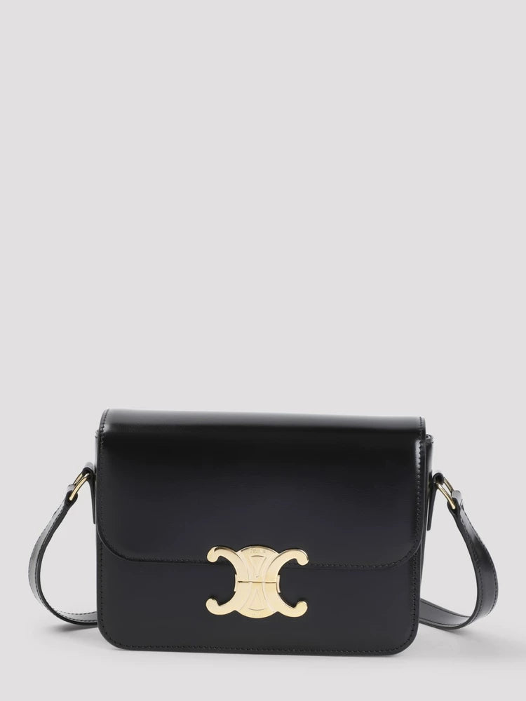 Celine Women's Teen Triomphe Small Shoulder Bag in Black