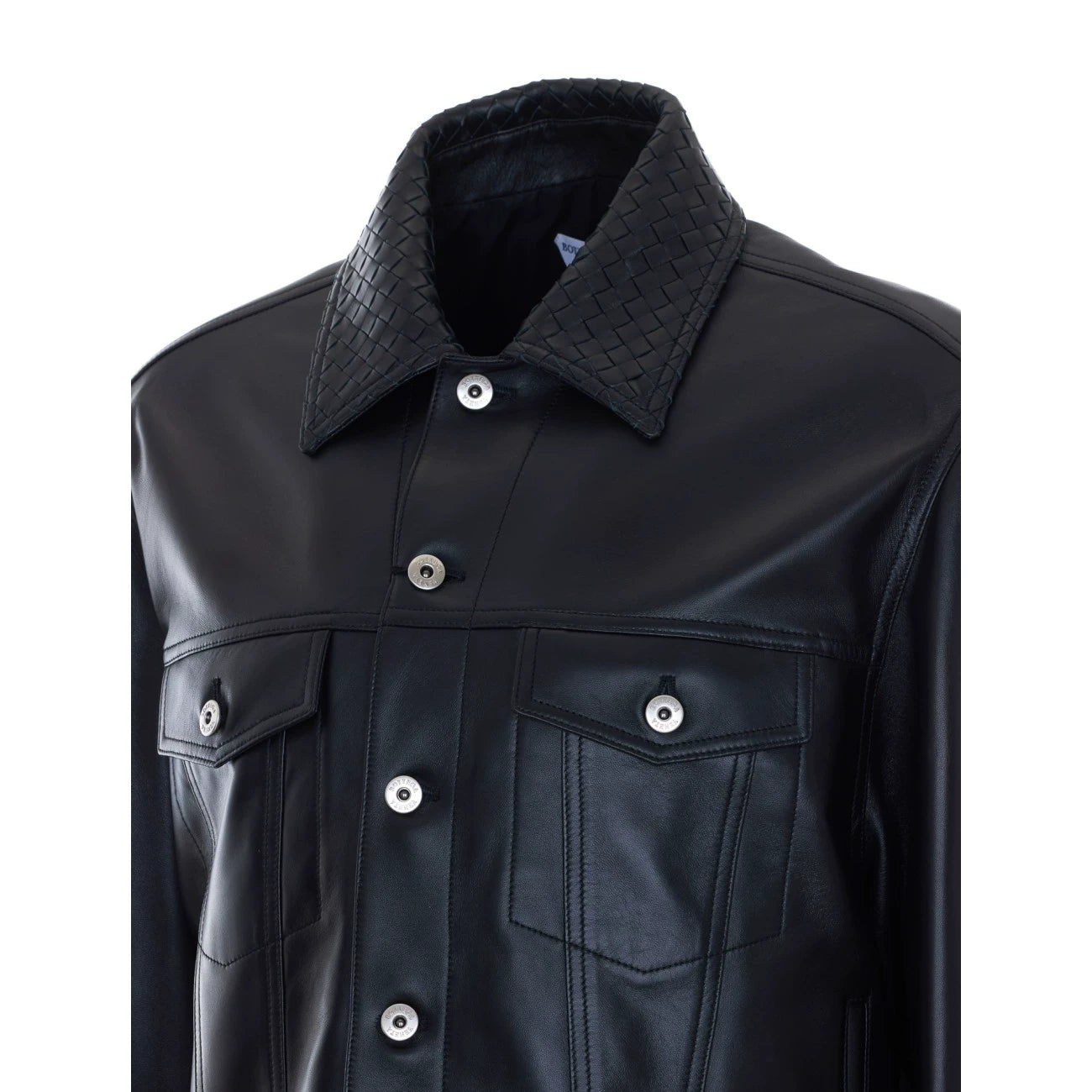 Bottega Veneta Men's Leather Jacket in Black