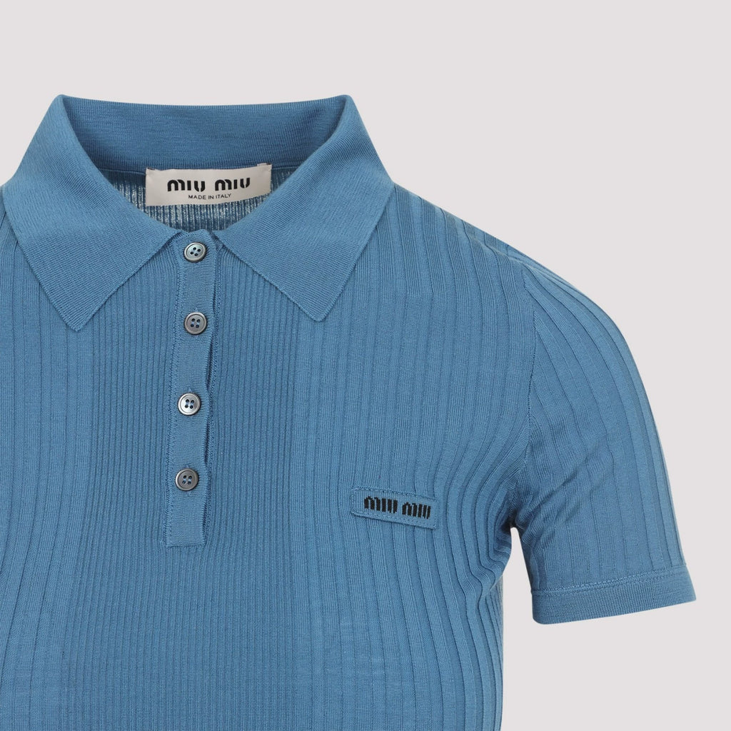 Miu Miu Women's Polo Polo Shirt in Blue